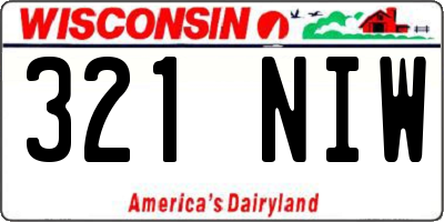 WI license plate 321NIW