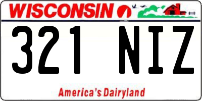 WI license plate 321NIZ