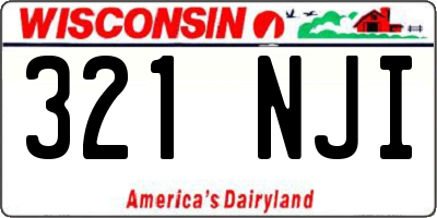 WI license plate 321NJI