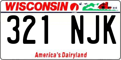 WI license plate 321NJK