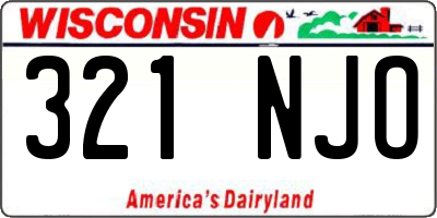 WI license plate 321NJO