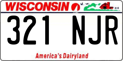 WI license plate 321NJR
