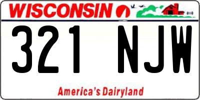 WI license plate 321NJW