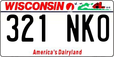 WI license plate 321NKO