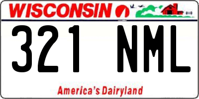 WI license plate 321NML