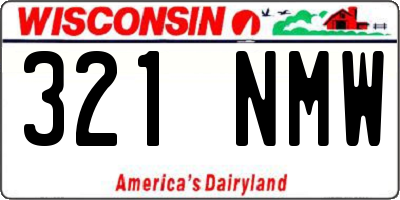 WI license plate 321NMW