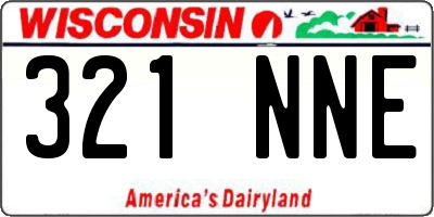 WI license plate 321NNE