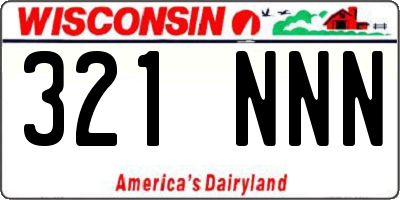 WI license plate 321NNN