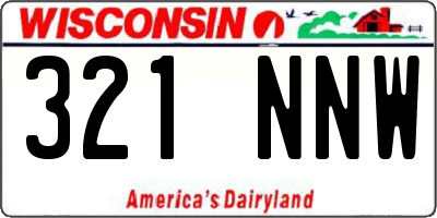 WI license plate 321NNW
