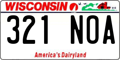 WI license plate 321NOA