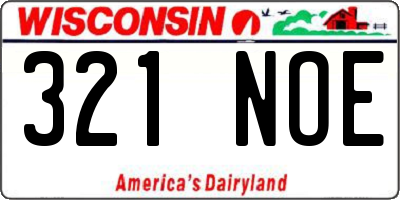 WI license plate 321NOE