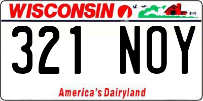 WI license plate 321NOY