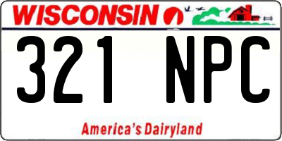 WI license plate 321NPC