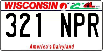 WI license plate 321NPR