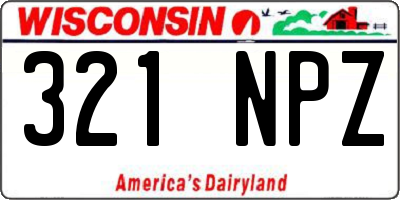 WI license plate 321NPZ
