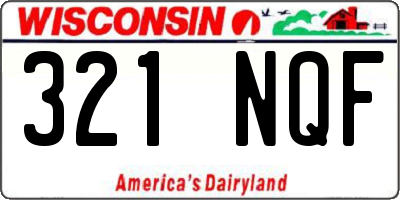 WI license plate 321NQF