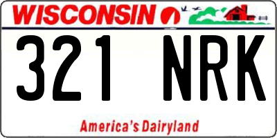 WI license plate 321NRK