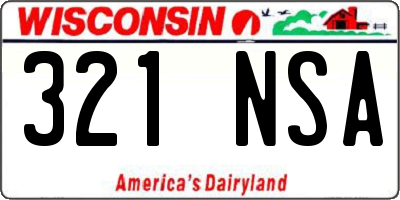 WI license plate 321NSA