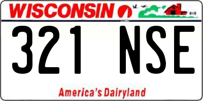 WI license plate 321NSE