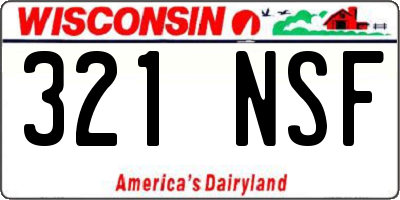WI license plate 321NSF