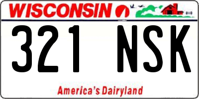 WI license plate 321NSK