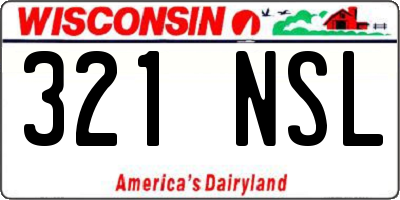 WI license plate 321NSL