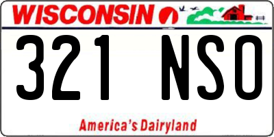 WI license plate 321NSO