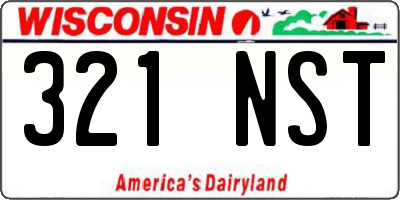 WI license plate 321NST
