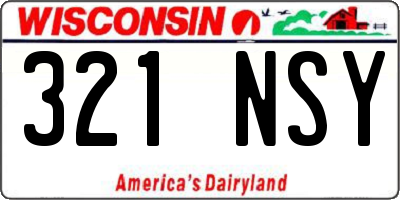 WI license plate 321NSY