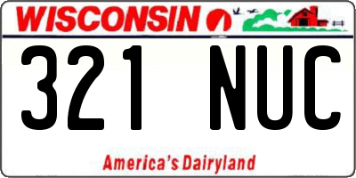 WI license plate 321NUC