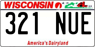 WI license plate 321NUE