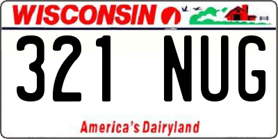WI license plate 321NUG