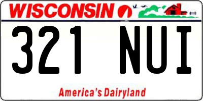 WI license plate 321NUI