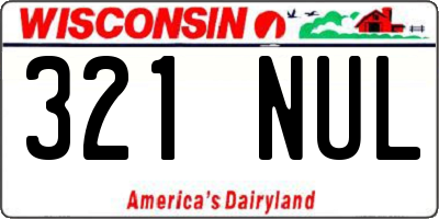 WI license plate 321NUL