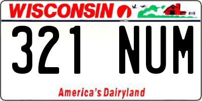 WI license plate 321NUM