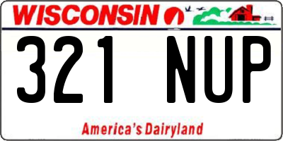 WI license plate 321NUP