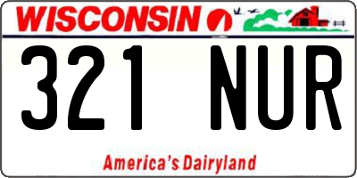 WI license plate 321NUR