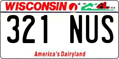 WI license plate 321NUS
