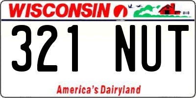 WI license plate 321NUT