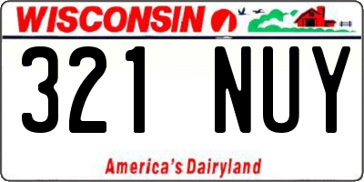 WI license plate 321NUY