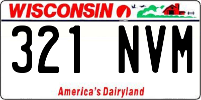 WI license plate 321NVM