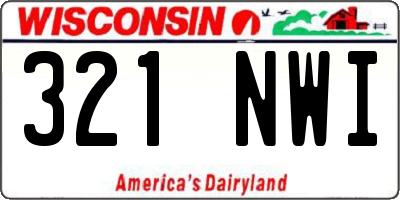 WI license plate 321NWI