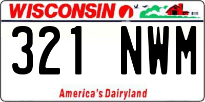 WI license plate 321NWM