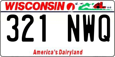 WI license plate 321NWQ