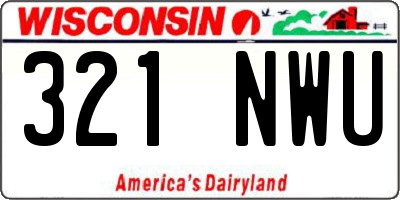 WI license plate 321NWU