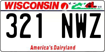WI license plate 321NWZ