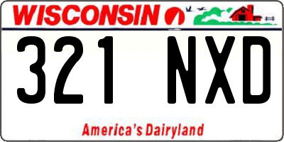 WI license plate 321NXD