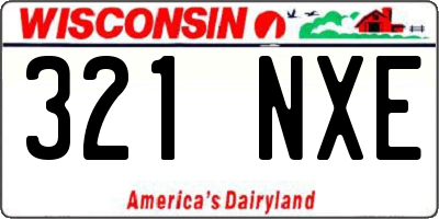 WI license plate 321NXE