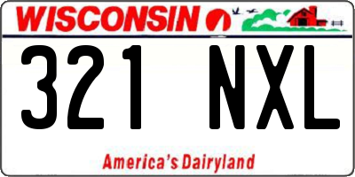 WI license plate 321NXL