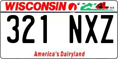 WI license plate 321NXZ
